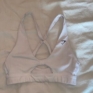 gymshark cut out sports bra in white size small